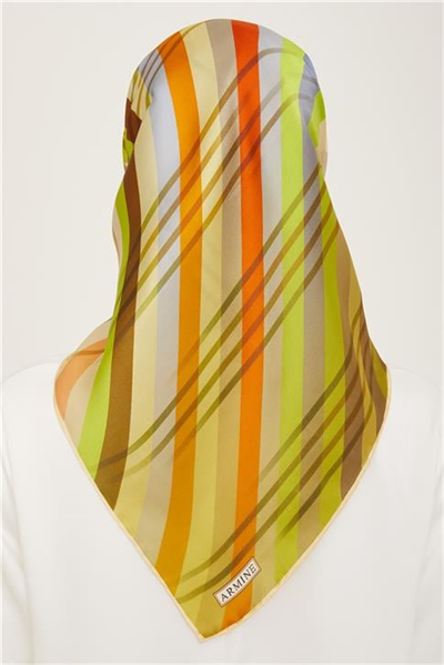 Armine Soyut Desenli Twill İpek Eşarp 24Ya9107 50 36