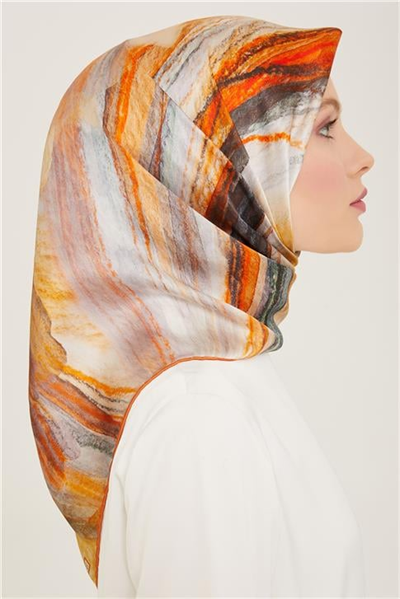 Armine Soyut Desenli Twill İpek Eşarp 24Ya9102 52 02