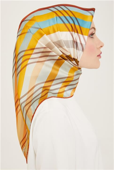 Armine Soyut Desenli Twill İpek Eşarp 24Ya9107 50 32