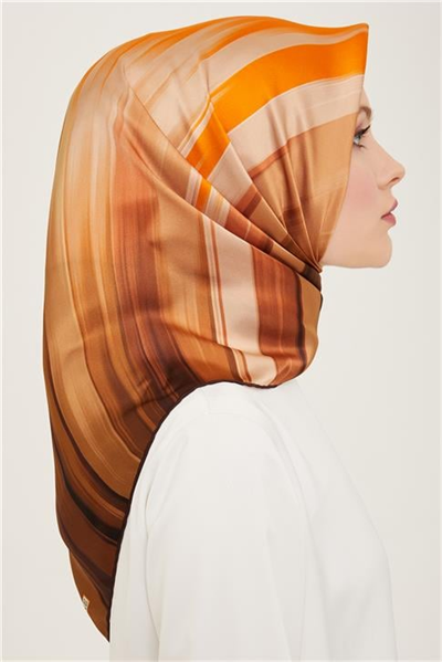 Armine Soyut Desenli Twill İpek Eşarp 24Ya9131 52 50