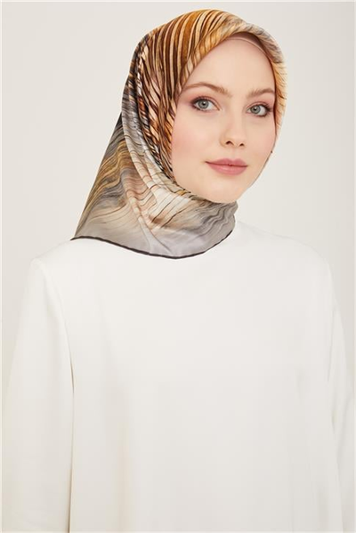 Armine Soyut Desenli Twill İpek Eşarp 24Ya9143 7 84