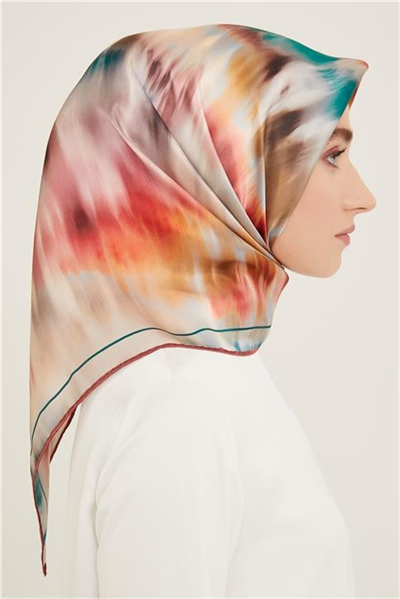 Armine Soyut Desenli Twill İpek Eşarp 24Ya9136 36 80