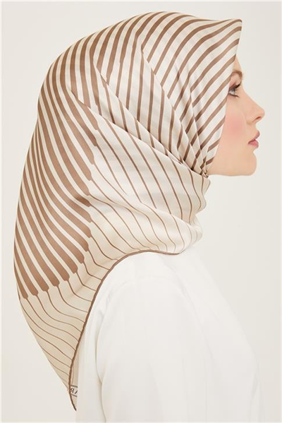 Armine Soyut Desenli Twill İpek Eşarp 24Ya9158 03