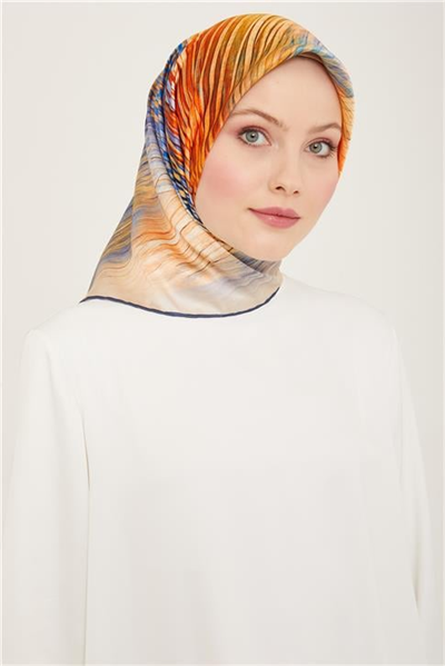 Armine Soyut Desenli Twill İpek Eşarp 24Ya9143 7 82