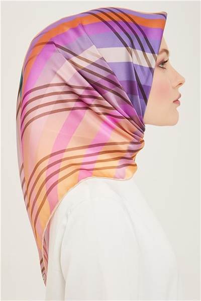 Armine Soyut Desenli Twill İpek Eşarp 24Ya9107 50 34