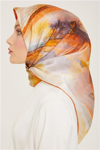 Armine Soyut Desenli Twill İpek Eşarp 24Ya9102 52 02