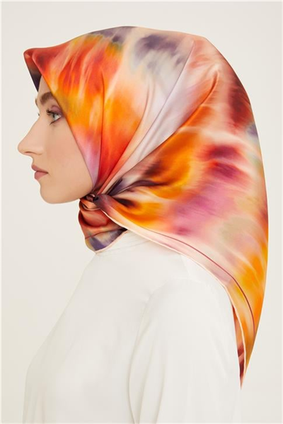 Armine Soyut Desenli Twill İpek Eşarp 24Ya9136 36 36