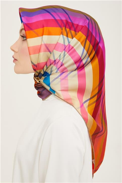Armine Soyut Desenli Twill İpek Eşarp 24Ya9107 50 01