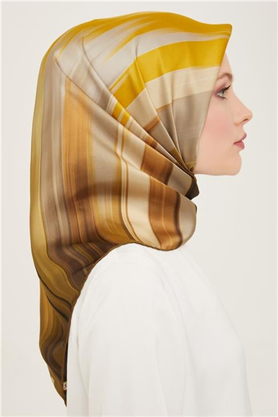 Armine Soyut Desenli Twill İpek Eşarp 24Ya9131 52 52