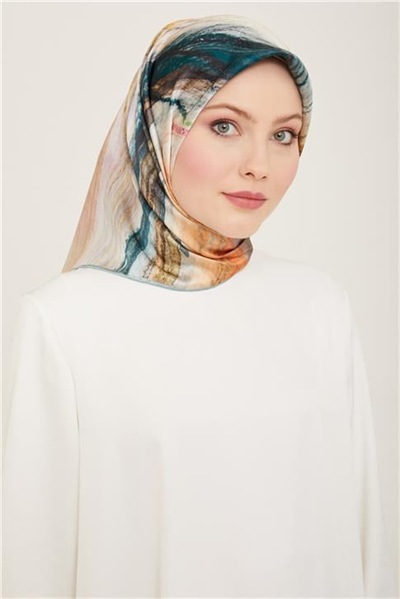 Armine Soyut Desenli Twill İpek Eşarp 24Ya9102 52 34