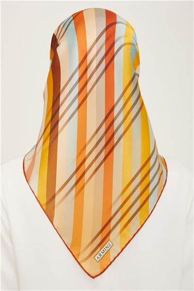 Armine Soyut Desenli Twill İpek Eşarp 24Ya9107 50 32