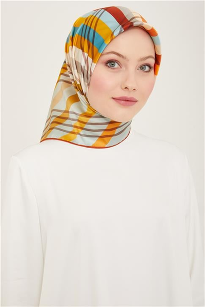 Armine Soyut Desenli Twill İpek Eşarp 24Ya9107 50 32