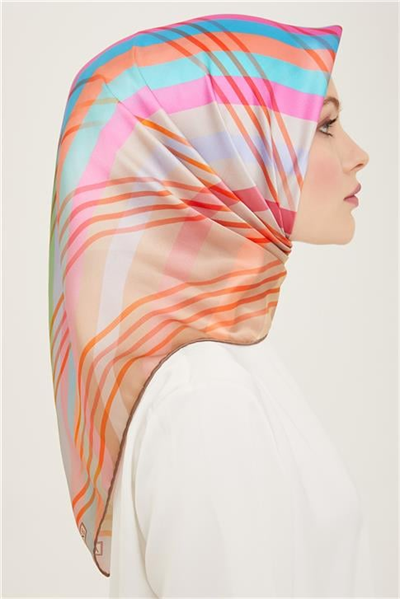Armine Soyut Desenli Twill İpek Eşarp 24Ya9107 50 05