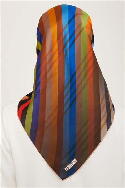 Armine Soyut Desenli Twill İpek Eşarp 24Ya9107 50 83