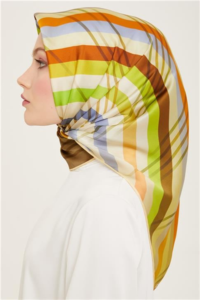 Armine Soyut Desenli Twill İpek Eşarp 24Ya9107 50 36