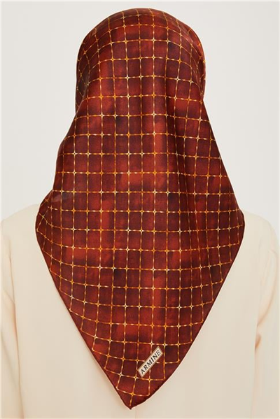 Armine Soyut Desenli Twill Saf İpek Eşarp 9259D 01 02