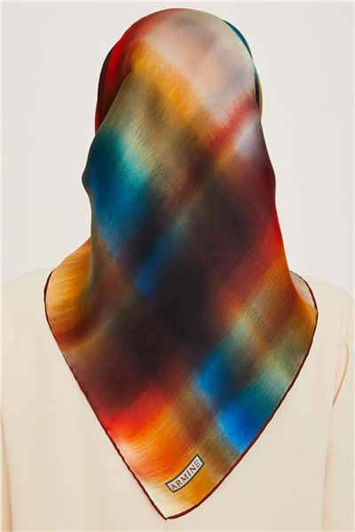 Armine Soyut Desenli Twill Saf İpek Eşarp 9229D 81