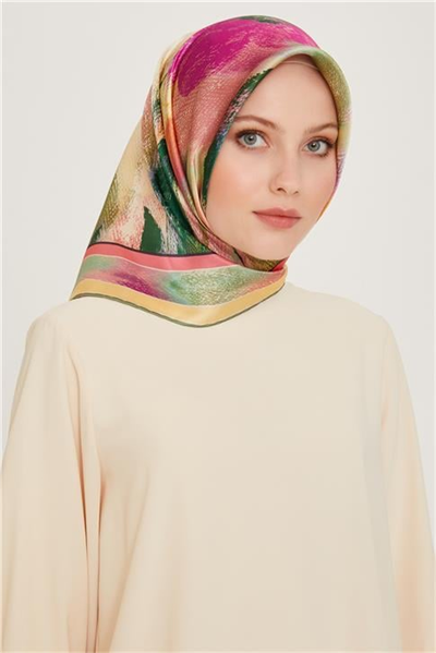 Armine Soyut Desenli Twill Saf İpek Eşarp 9240D 32