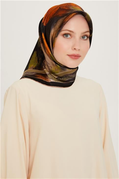 Armine Soyut Desenli Twill Saf İpek Eşarp 9240D 39