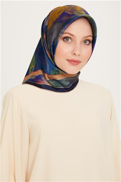 Armine Soyut Desenli Twill Saf İpek Eşarp 9240D 38