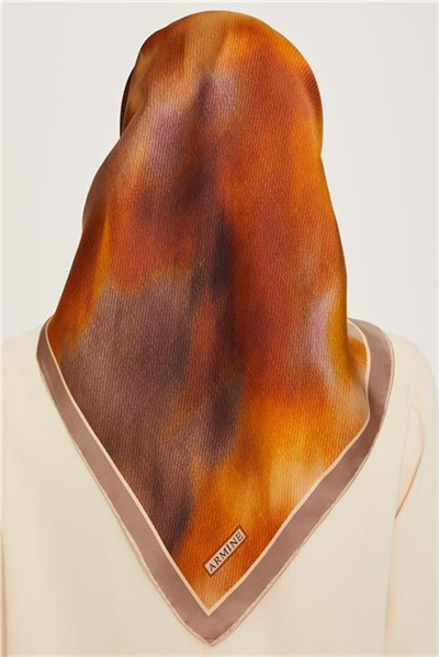 Armine Soyut Desenli Twill Saf İpek Eşarp 9233D 31