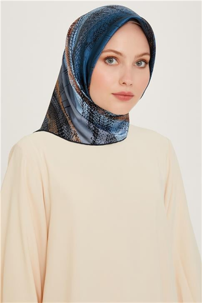 Armine Soyut Desenli Twill Saf İpek Eşarp 9236D 36