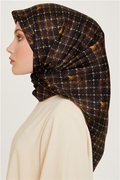 Armine Soyut Desenli Twill Saf İpek Eşarp 9259D 01 31