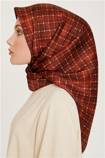 Armine Soyut Desenli Twill Saf İpek Eşarp 9259D 01 02