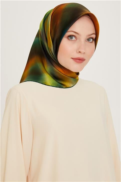 Armine Soyut Desenli Twill Saf İpek Eşarp 9229D 50