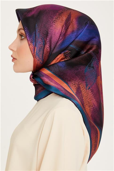 Armine Soyut Desenli Twill Saf İpek Eşarp 9240D 54