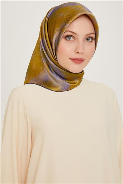 Armine Soyut Desenli Twill Saf İpek Eşarp 9221D 08