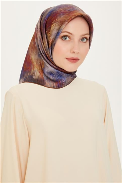 Armine Soyut Desenli Twill Saf İpek Eşarp 9221D 07