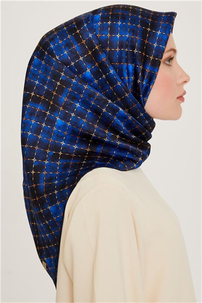 Armine Soyut Desenli Twill Saf İpek Eşarp 9259D 01 81