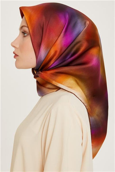 Armine Soyut Desenli Twill Saf İpek Eşarp 9229D 02