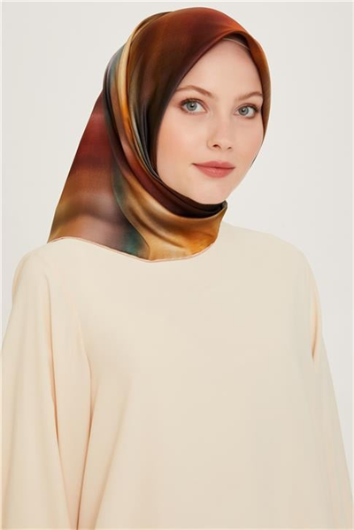 Armine Soyut Desenli Twill Saf İpek Eşarp 9229D 31