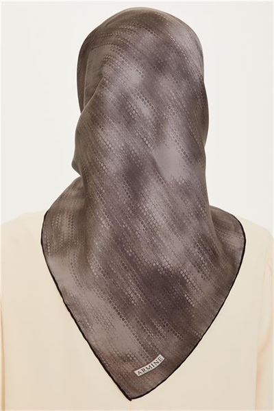 Armine Soyut Desenli Twill Saf İpek Eşarp 9221D 54