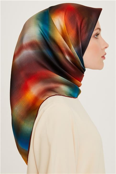 Armine Soyut Desenli Twill Saf İpek Eşarp 9229D 81