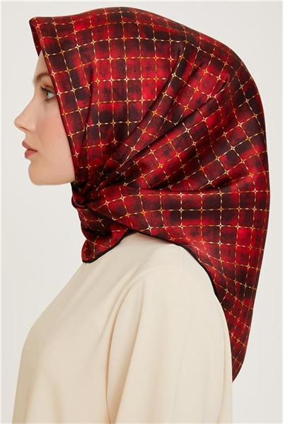 Armine Soyut Desenli Twill Saf İpek Eşarp 9259D 01 80