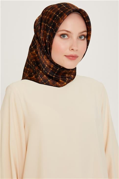 Armine Soyut Desenli Twill Saf İpek Eşarp 9259D 01 04