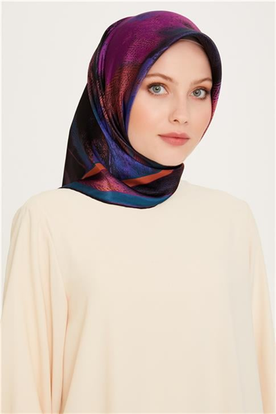 Armine Soyut Desenli Twill Saf İpek Eşarp 9240D 54