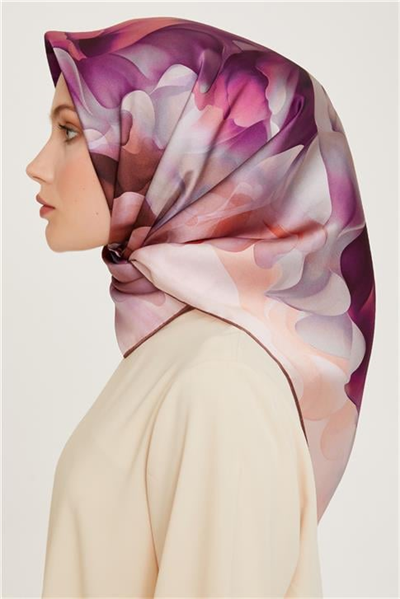 Armine Soyut Desenli Twill Saf İpek Eşarp 9244D 15
