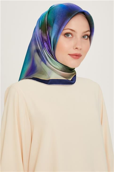 Armine Soyut Desenli Twill Saf İpek Eşarp 9233D 37