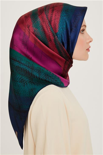 Armine Soyut Desenli Twill Saf İpek Eşarp 9236D 81