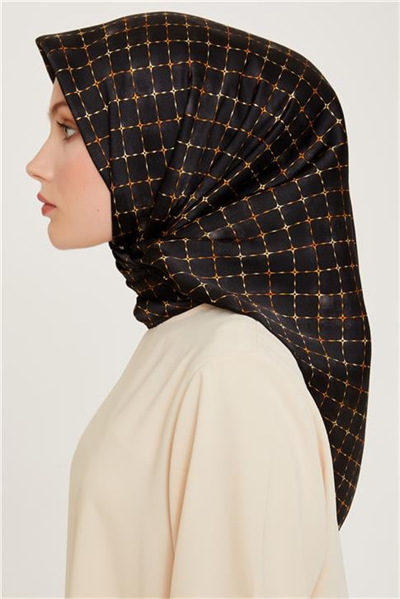 Armine Soyut Desenli Twill Saf İpek Eşarp 9259D 01 09