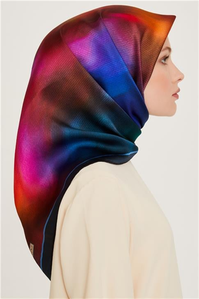 Armine Soyut Desenli Twill Saf İpek Eşarp 9233D 52