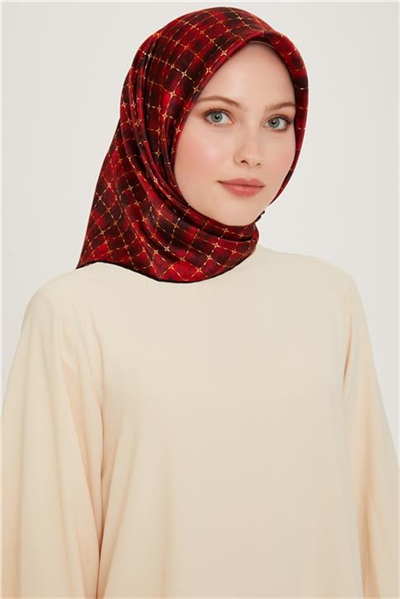 Armine Soyut Desenli Twill Saf İpek Eşarp 9259D 01 80