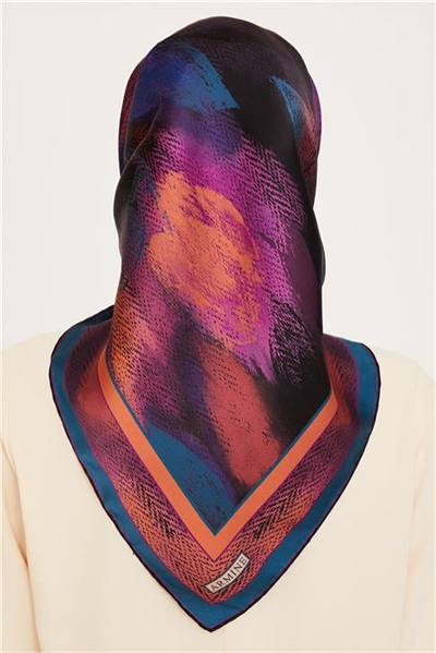 Armine Soyut Desenli Twill Saf İpek Eşarp 9240D 54