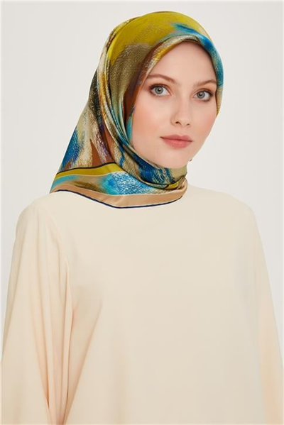 Armine Soyut Desenli Twill Saf İpek Eşarp 9240D 33