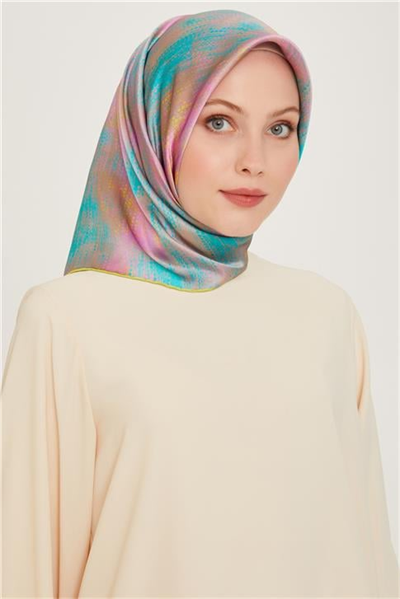 Armine Soyut Desenli Twill Saf İpek Eşarp 9221D 84