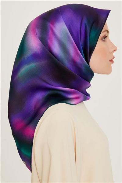 Armine Soyut Desenli Twill Saf İpek Eşarp 9229D 52